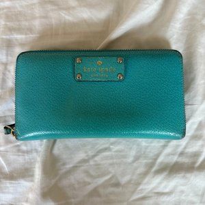 Kate Spade Grove Street Full Zip Long Wallet In Thunderbird Blue